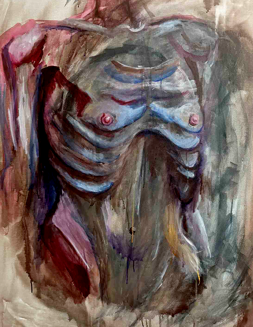 painting of a rib cage